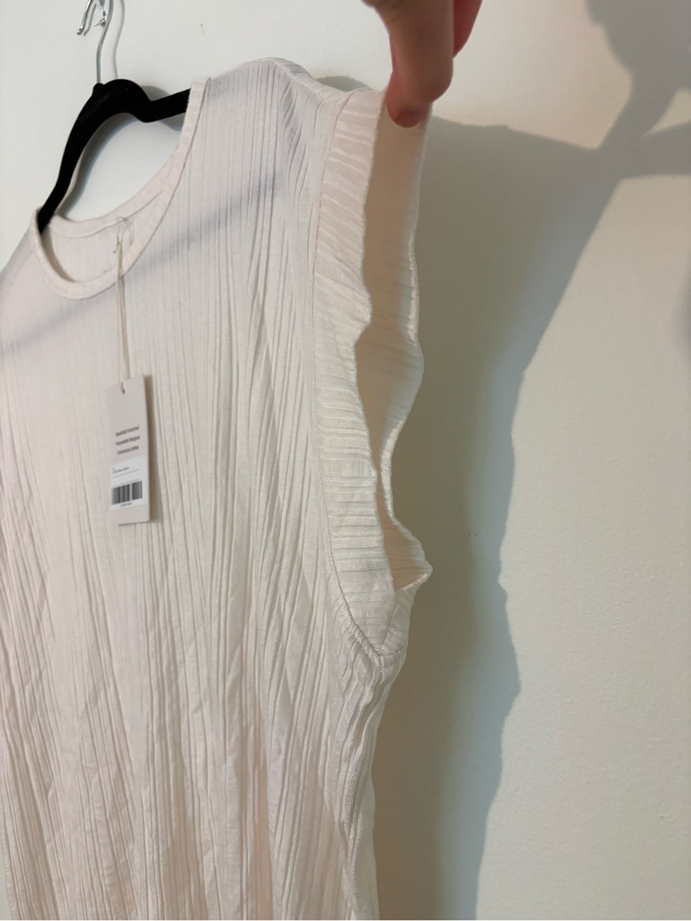 NWT Everlane Off White Rib Muscle Tee Short Sleeve Neutral Chic Feminine Casual - Picture 8 of 11